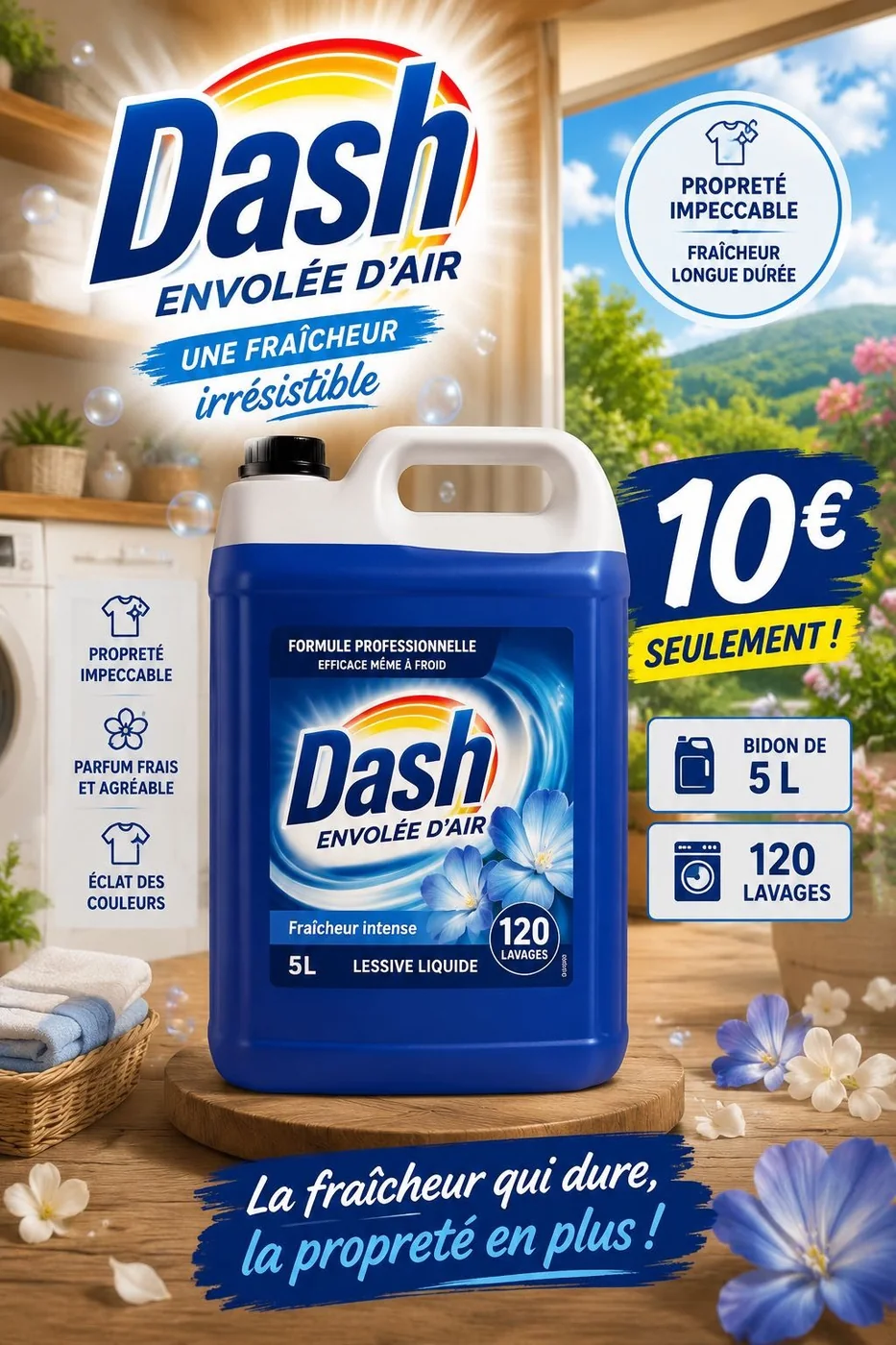 Dash Envolée d'Air 5 litres, 10 euros